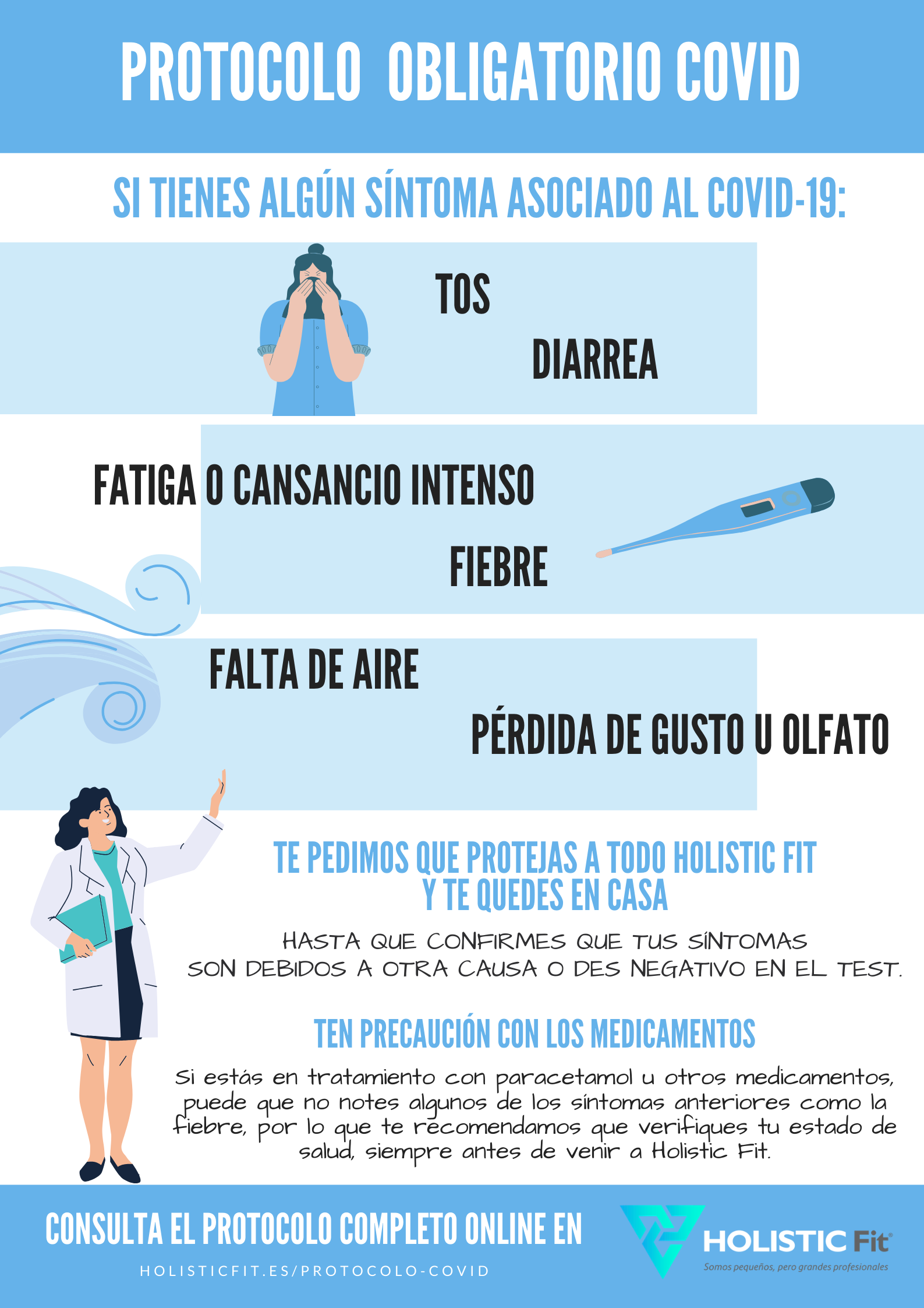 Cartel Protocolo Covid Holistic Fit - GENERAL 1 - AZUL