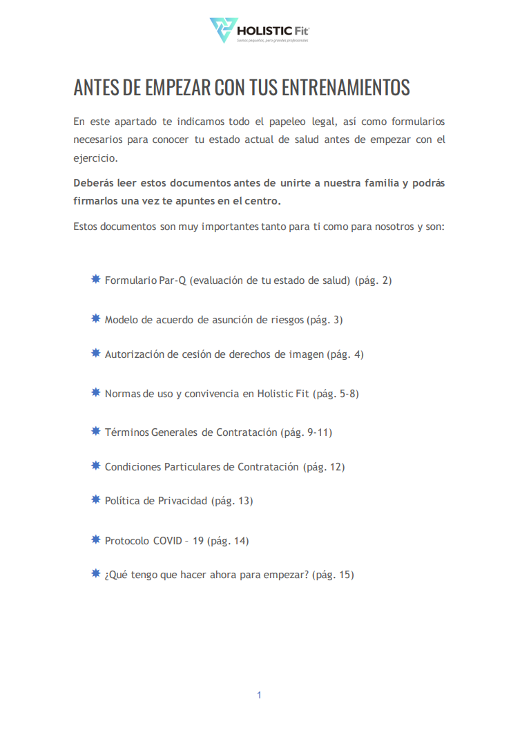 Cartel Protocolo Covid Holistic Fit - NUTRICIÓN